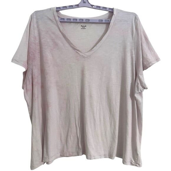 MADEWELL Women's Size 4X Short Sleeve T Shirt Light Pink Shades Cotton Plus Size - Picture 1 of 4